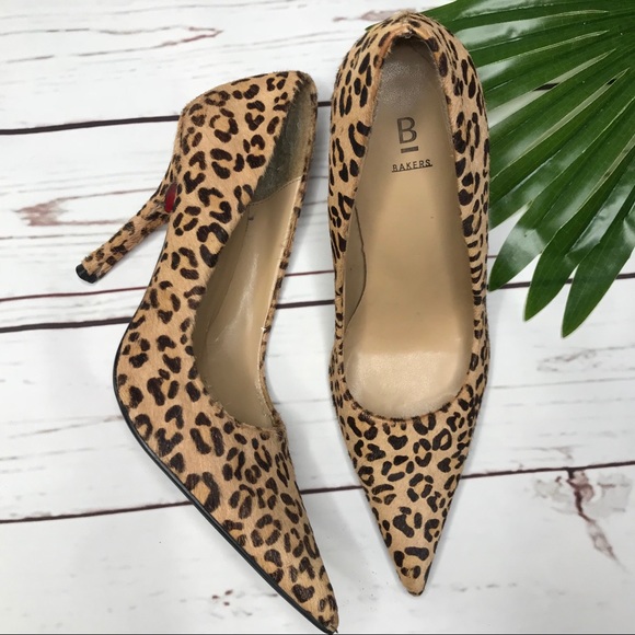 Bakers Shoes - {Bakers} sz 7 Jane pony hair leopard print heels